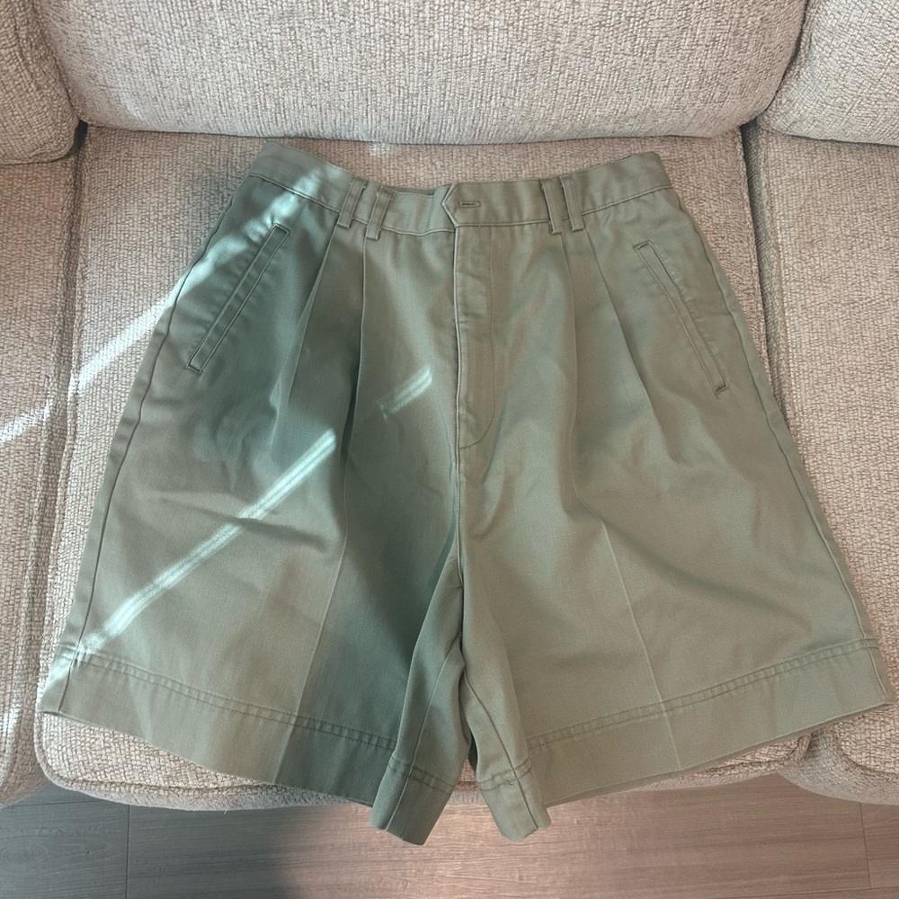Hunt Club Olive Green Pleated Shorts